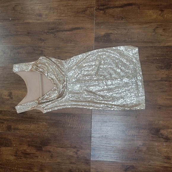 Blush Pink Sequin Backless Mini Dress - Picture 7 of 8